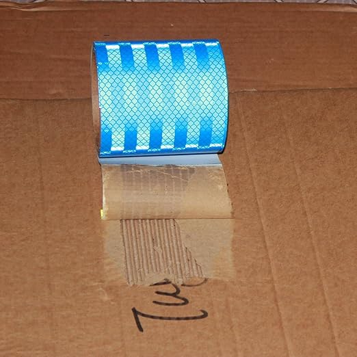 Non Fading Reflective Tape Blue 4 inch, Outdoor Waterproof High Visibility Warning Industrial Marking Tape, Safety Stickers (11 feet)