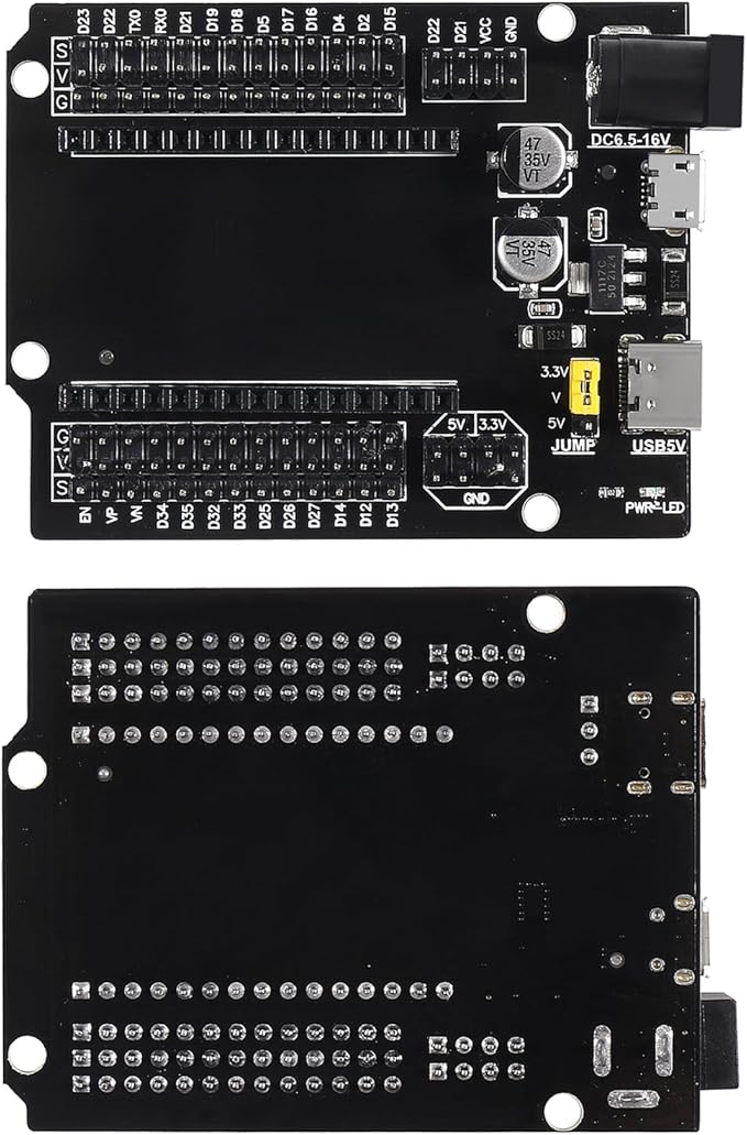 3 Set ESP32 ESP-32S WiFi Development Board NodeMCU ESP-WROOM-32 Microcontroller with ESP32 GPIO Breakout Board 30Pin Type-C Micro USB Dual Interface ESP32 Shield 30P Expansion Board
