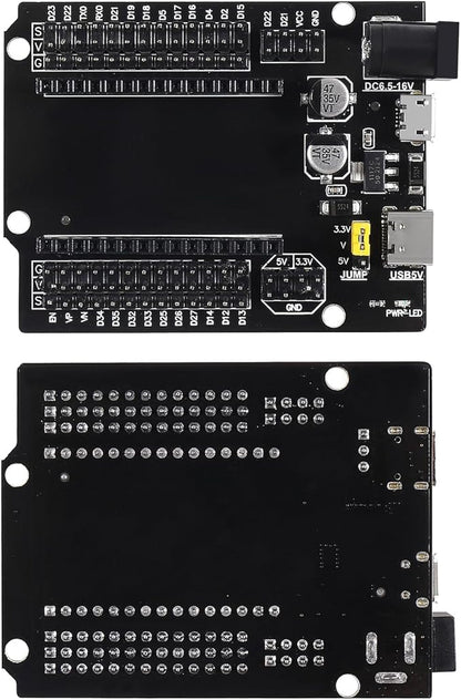 3 Set ESP32 ESP-32S WiFi Development Board NodeMCU ESP-WROOM-32 Microcontroller with ESP32 GPIO Breakout Board 30Pin Type-C Micro USB Dual Interface ESP32 Shield 30P Expansion Board