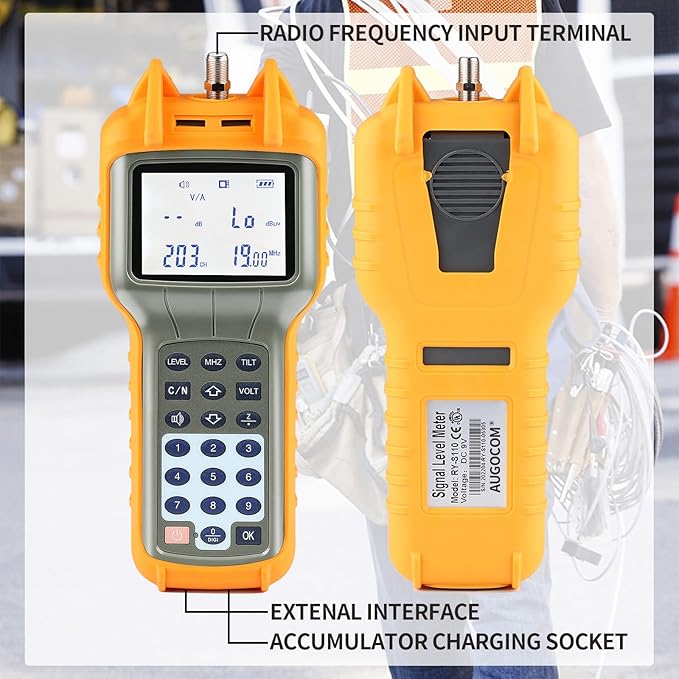 AUGOCOM® CATV Cable Tester, Coax Cable Tracer Coaxial Wire Continuity Checker, TV Handle Signal Level Meter DB Tester 47-870 MHz