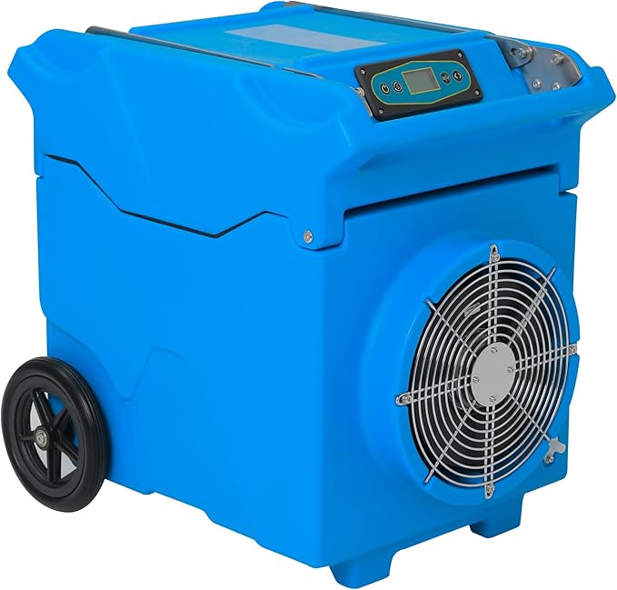 Mounto MOUNTO 230Pints LGR Commercial Compact Dehumidifier with Pump and Drain Hose, LGR Portable Dehumidifier with wheels for Home, Basements, Garages, and Job Sites (Blue)