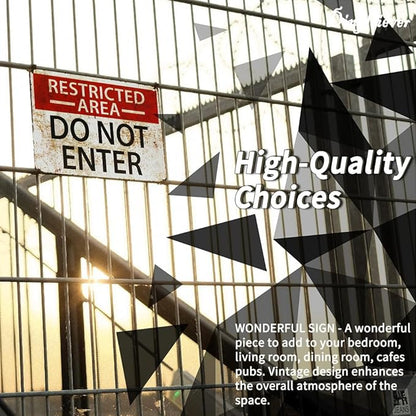dingleiever-Restricted Area Sign -Do Not Enter Wall Art Sign 812 inch