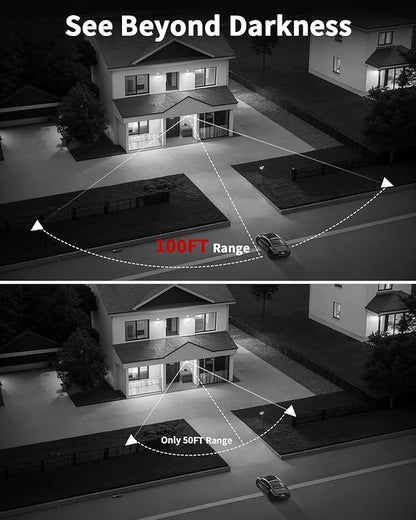 《4K Ultra HD & 100FT IR Night Vision》Wired Outdoor Security Camera System, POE Cameras for Home Security, NVR Video Surveillance Kit with Motion Detection