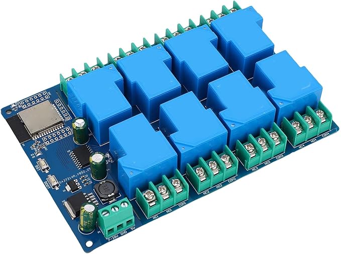 EVGATSAUTO 8 Channel Relay Module, PCB Construction, Remote Control WiFi Smart Switch for Home Automation and Access Control