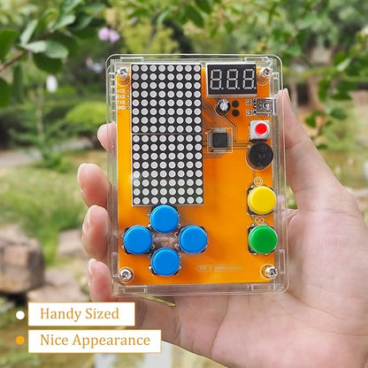DIY Solder Project Game Kit with 5 Retro Classic Games for Electronic Soldering Practice and Learning, Comfortable Acrylic Case and Handheld Size, Ideal Gift for Family and Friends by VOGURTIME
