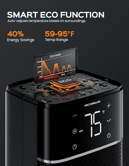 32.3" Portable Space Heaters for Indoor Use Large Room, 1500W Tower Electric Space Heater with 3D Flame, PTC Ceramic Space Heaters with Remote