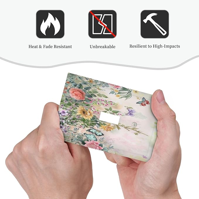 Rustic Floral Watercolor Flower Blossom Butterfly Single Toggle Light Switch Cover plate Outlet Cover Decorative Switchplate Wall Plates Electrical Panel Cover for Bathroom Living Room 5 X 3 IN