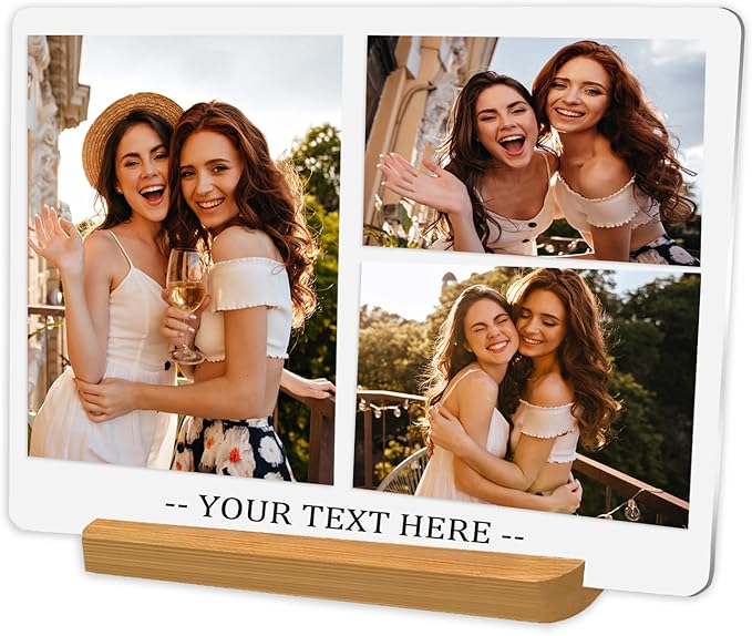 Custom Metal Photo Prints, Personalized Picture Frame with Your Photos, Customized Photo Gifts for Lovers, Couples, Family and Home Decor