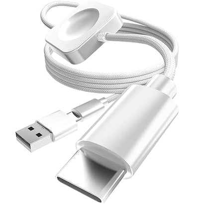 CTREEY 2-in-1 Fast Charging USB C to C Cable with Built in Apple Watch Charger for iPhone 17/16/15, iWatch Ultra 3/2/1 & Series 1-11, Vacation Camping Essentials, Portable for Samsung/Google, iPad