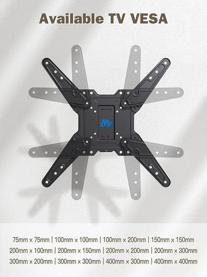 Mounting Dream UL Listed TV Wall Mount for Most 26-55 Inch TVs, Full Motion TV Mount with Perfect Center Design, Articulating Wall Mount TV Bracket Swivel and Tilt, Max VESA 400x400mm, Up to 77LBS