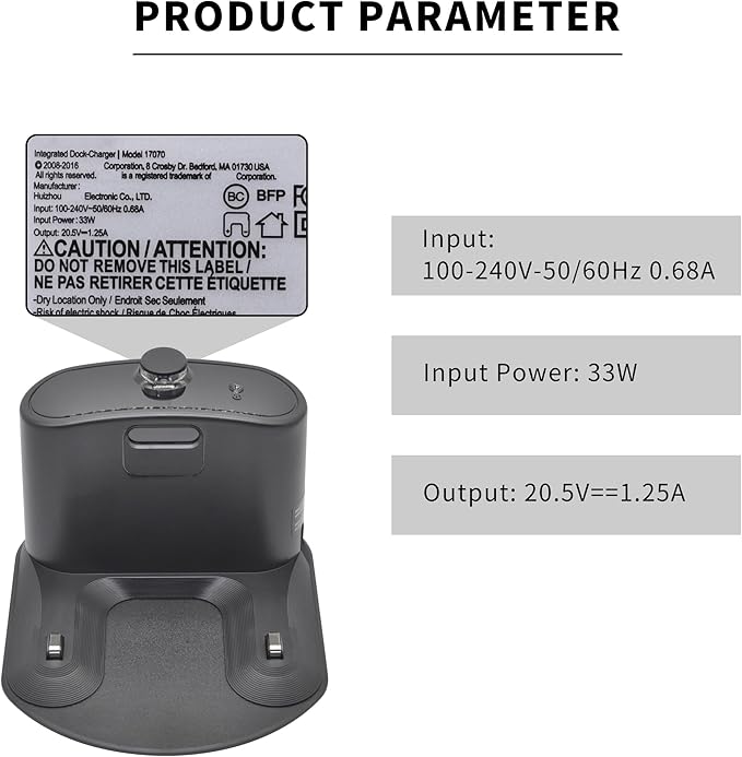 RDSJK Roomba Charger Dock, Replacement for iRobot Roomba e5 e6 i1 i3 i4 i5 i6 i7 i8 j5 j7 j9 Series & All 500 600 700 800 900 Series - Charger ADF-N1 17070 17064 4452369