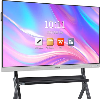 Smart Board 55 inch 4K Interactive Whiteboard Touch Screen, Digital Smart Whiteboard for Classroom and Business with Android 14.0-8+128 GB(Wall Mount Included)