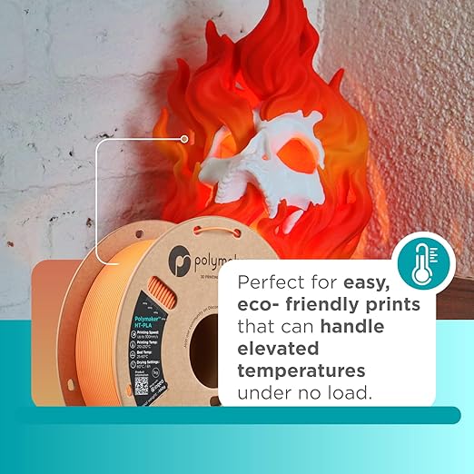 Polymaker HT-PLA Filament 1.75mm Gradient Fire, High Temp PLA for 3D Printing, Heat Stable Up to 150°C, Easy to Print, Works with Most FDM Printers, 1kg Spool