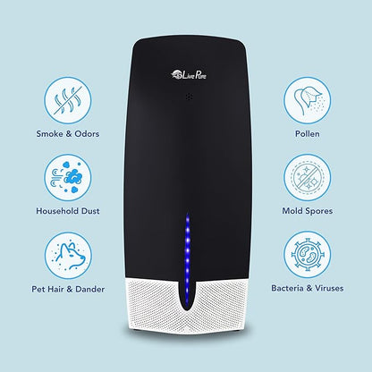 LivePure Air Purifier w/Granular Carbon Insert, LP470THP-BLK, Black