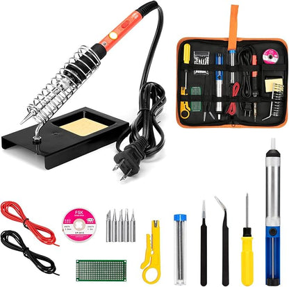 Soldering Iron Kit, 60W Upgraded Soldering Kits Adjustable Temperature Welding Tool Solder Irons Pen with On/Off Switch Use for Electrical Repairs