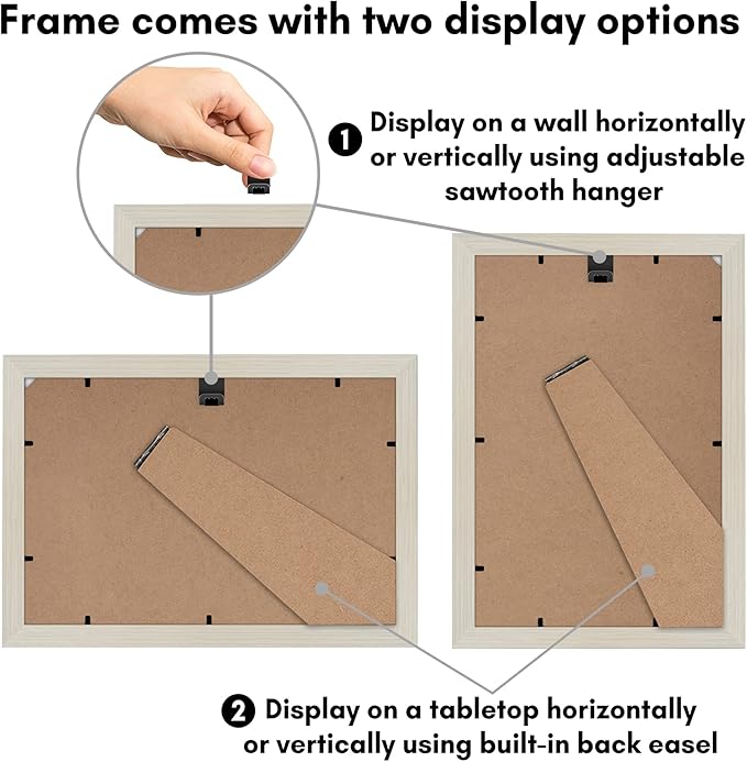 Americanflat 8x12 Picture Frame with Shatter-Resistant Glass - Signature Collection - Gallery-Style Frames Made of Engineered Wood - Photo Frame for Tabletop and Wall Display - Light Wood