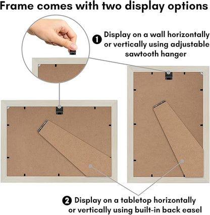 Americanflat 8x12 Picture Frame with Shatter-Resistant Glass - Signature Collection - Gallery-Style Frames Made of Engineered Wood - Photo Frame for Tabletop and Wall Display - Light Wood