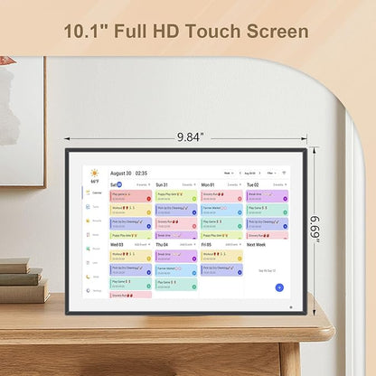10.1 inch Digital Calendar & Chore Chart,Smart Touchscreen Interactive Display for Family Schedules, Wall & Desk Mountable, Digital Photo Frame Functon, Great for Organizing Your 2025 Calendar