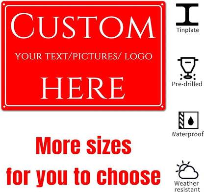 Custom Sign,Aluminum Weatherproof Metal Sign Multiple Sizes, custom address signs for houses,Customize for Office, Business, Workplace, Factory warnings, swimming pool,Delivery Signs(10 * 7Inch)