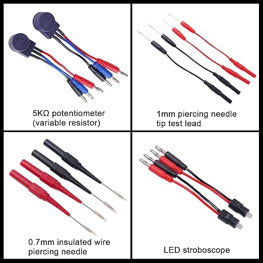 105 Piece Automotive Circuit Test Lead Kit, Multimeter Test Lead Kit, Including Upgraded Puncture Probes、Meter Hanging Kit Etc., Applicable to Automotive Electronic Circuit Fault Diagnosis