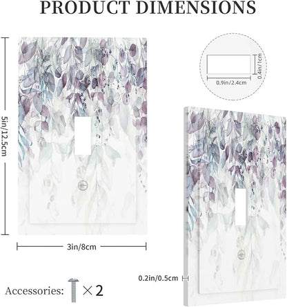 Hazy Leaves Ivy Nature Plants Eucalyptus Leave Decorative Light Switch Cover 1 Gang Single Toggle Device Electrical Faceplate Switchplates Decorator Outlet Wall Plate for Bedroom Home Decor