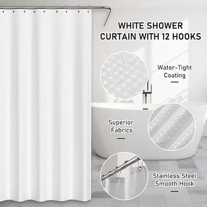 Bathroom Accessory Set - Bathroom Set, 27PC Bathroom Accessories Set, White Bathroom Sets with Shower Curtain and Rugs, Mini Trash Can, Toilet Brush, Trash Can & Soap Dispenser