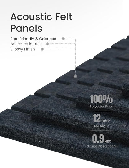 Large Felt Bulletin Board 36" x 24" Cork Board Alternative-6 Pack with 40 Safe Removable Adhesive Tabs, Cork Boards for Walls for Home Office Classroom Pin Board - Deep Charcoal Blue