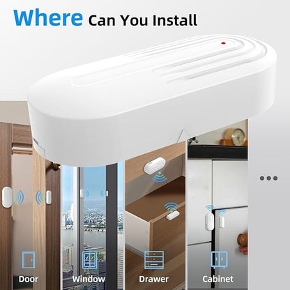 Daytech Wireless Door Sensor Chime Door Entry Chime with 800ft Range 20 Chimes 5 Adjustable Volume Door Open Chime for Business/Home/Office/Store When Entering, 1 Sensor + 1 Receiver