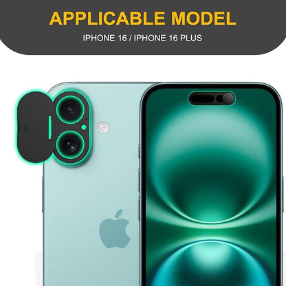 3 Pack Privacy Cover Compatible for iPhone 16/iPhone 16 Plus with 2 Front Camera Privacy Cover, Anti-Spy Camera Cover, Easy-Adhesive Design, Safeguard on iPhone 16/16 Plus,Black
