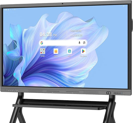 65" Smart Board, 4K Digital Whiteboard for Office, Hybrid Work & Classrooms, Google EDLA-Certified Interactive Whiteboard with Android 14, OTA Updates & Open Apps Ecosystem, 8+128GB Storage
