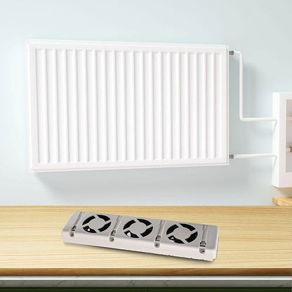 Smart Radiator Fan Heater with 3 Quiet Cooling Fans, Automatic Thermostat Control, Energy-Efficient Warm Air Circulation, Compatible with 50-120cm Radiators, Temperature Display(MXRV-01)
