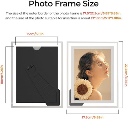 5x7 Picture Frames Set of 2, Desktop Clear Glass Photo Frame Horizontal or Vertical Display for Landscape, Portrait, Wedding, Pet Photos