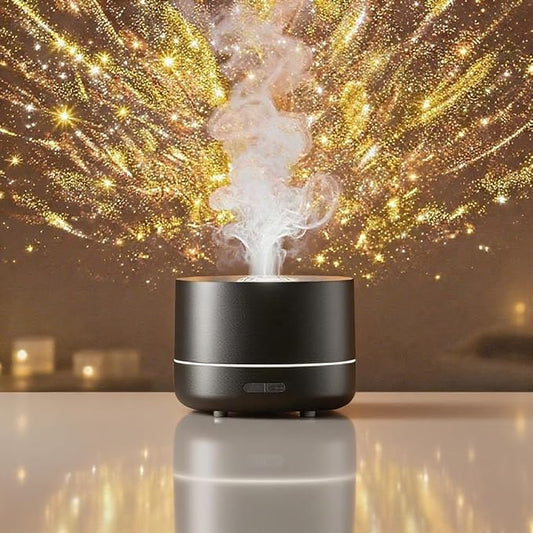 3-in-1 Galaxy Projector Humidifier & Essential Oil Diffuser, 7-Color Rotating Star Night Light with Healing Water Wave Lighting, Aromatherapy for Relaxation & Sleep, for Bedroom Home Decor