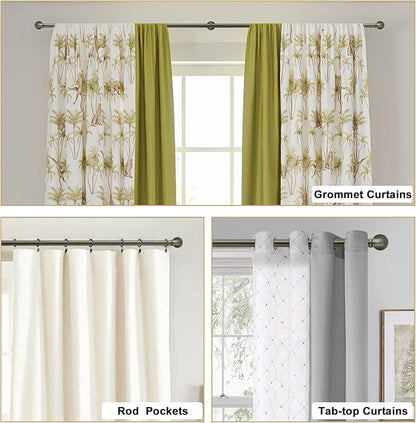 Industrial Curtain Rods 18 to 45 in,Blackout Curtain Rod,Adjustable Length,1 in Diameter Pipe,Wall or Ceiling Mounted,for Bedroom and Living Room (Antique Silver 18” to 45”)
