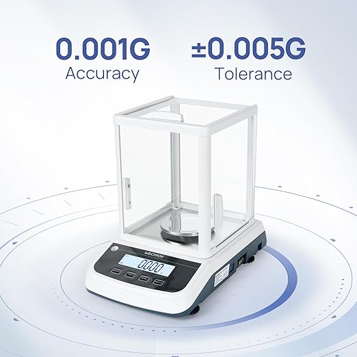 Lab Scale 0.001g×100g Accuracy Digital Lab Analytical Balance Jewelry Scale with Windshield,RS232 Interface Laboratory Analytical Balance (0.001g*100g)