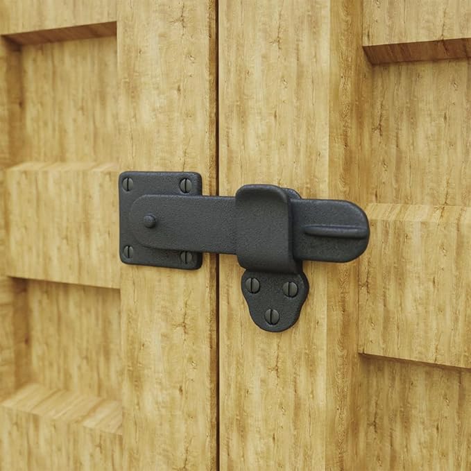 Renovators Supply Manufacturing Black Wrought Iron Gate Flip Latch 5.75" L Antique Medium to Light Duty Two Sided Flip Locks Rust Resistant Powder Coated Barn Door Latches with Hardware Pack of 6