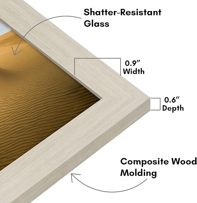 Americanflat 13x19 Picture Frame with Shatter-Resistant Glass - Signature Collection - Gallery-Style Frames Made of Engineered Wood - Photo Frame for Wall Display - Light Wood