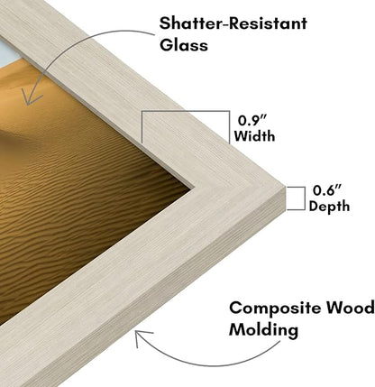Americanflat 13x19 Picture Frame with Shatter-Resistant Glass - Signature Collection - Gallery-Style Frames Made of Engineered Wood - Photo Frame for Wall Display - Light Wood