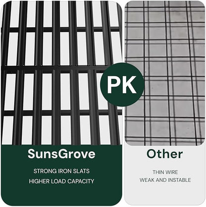 SunsGrove 4x8 Overhead Garage Storage Rack Organization, Adjustable Ceiling Mounted Storage Racks, 800LBS Weight Capacity, 22"-40" Ceiling Dropdown, Hammertone Black