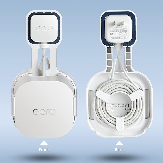 Wall Mount Holder for EERO 6+ Mesh WiFi System, Space Saving Outlet Wall Mount Bracket for EERO 6+ Router with Cord Management and Easily Moved(2 Pack)