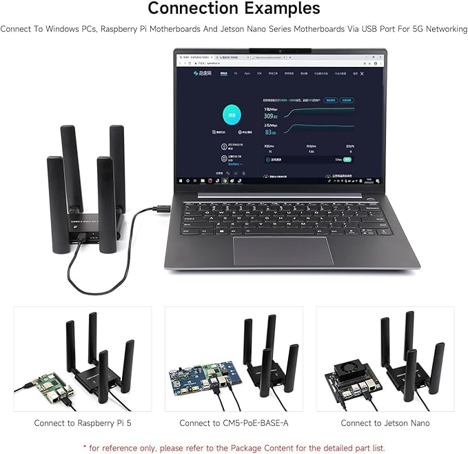 5G DONGLE Expansion Board ONLY, USB 3.2 Port, Onboard M.2 Key B Interface, Quad Antennas, Aluminum Alloy Case, 5G Module NOT Included @XYGStudy (USB 3.2 Gen1 5G DONGLE)
