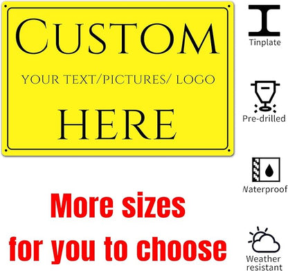 Custom Sign, Custom Delivery ，Aluminum Weatherproof Metal Sign Multiple Sizes, Customize for Office, Business, Workplace, office, Home, Delivery (14 * 10Inch)