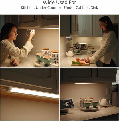 Under Cabinet Lighting Motion Sensor Hardwired, 32 Inch 16W Dimmable, 5 CCT 2700/3000/3500/4000/5000K, Eyes Care Design Linkable Under Counter Lights for Kitchen, Sink, ETL Listed, White