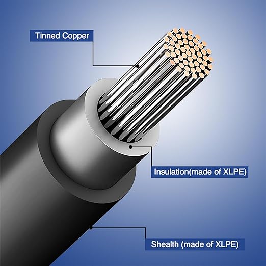 Solar Cable 40 Feet 2x12 AWG Twin Wire Solar Extension Cable, Copper Strand with Female and Male Connectors on Both Ends, Solar Panel Cable Wire & Adaptor for Home, Shop and RV Solar Panels