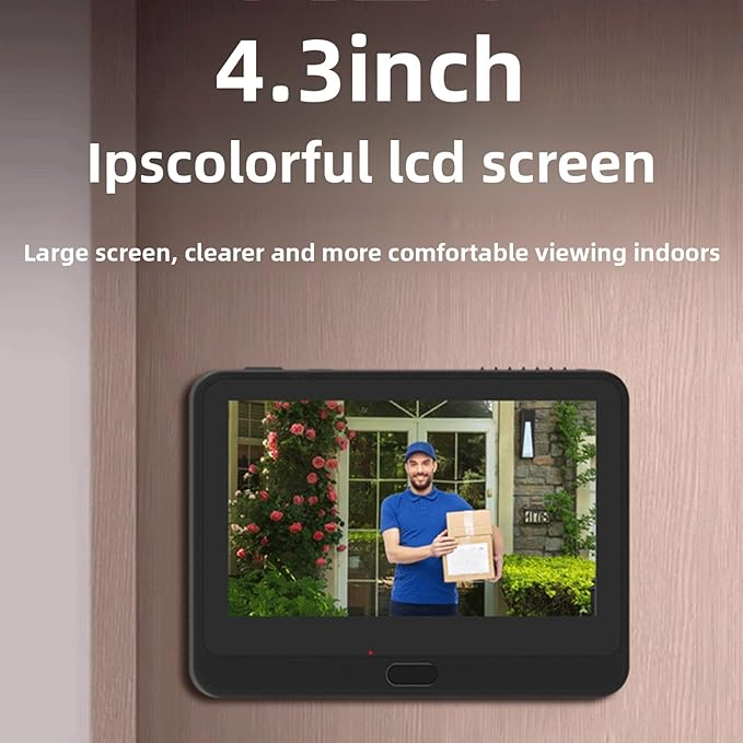 Zopsc Peephole Camera 1080P, Digital Door Viewer with 4.3in Color Screen, PIR Human Detection, High Definition Recording, Voice Changing, for Home Security Monitoring