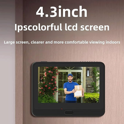 Zopsc Peephole Camera 1080P, Digital Door Viewer with 4.3in Color Screen, PIR Human Detection, High Definition Recording, Voice Changing, for Home Security Monitoring