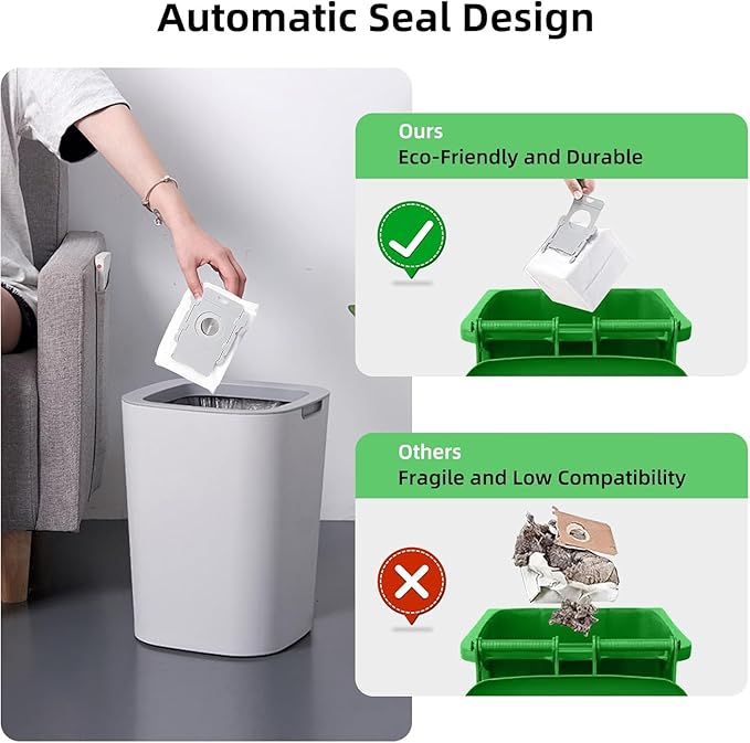 14 Pack Replacement Vacuum Bags Compatible with iRobot Roombai7, i7+, i8+, i3+, i4+, i5+ i6, i6+, j5, j5+, j6+, j7, j7+, j8+, j9, j9+, s9, s9+, i &s& j Series Clean Base Automatic Dirt Disposal Bags