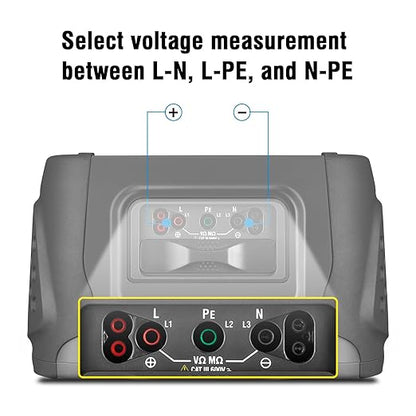 CEM T.ax Included DT-6650 Multifunction Installation Tester with 3.5" TFT Color LCD Display,Voltage,Insulation Resistance,Earth Resistance,Loop impedance,Loop impedance,RCD,PFG, PSC Support 400V TN