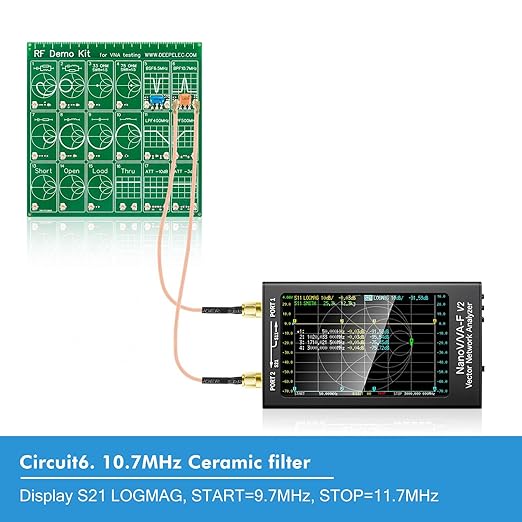 AURSINC Upgraded NanoVNA-F V2 Vector Network Analyzer 50kHz-3GHz with RF Demo Tester Board, 4.3inch with 5000mAh, Measuring S-Parameters VoltagSWR, Phase, Delay, Smith Chart, RTC Realtime