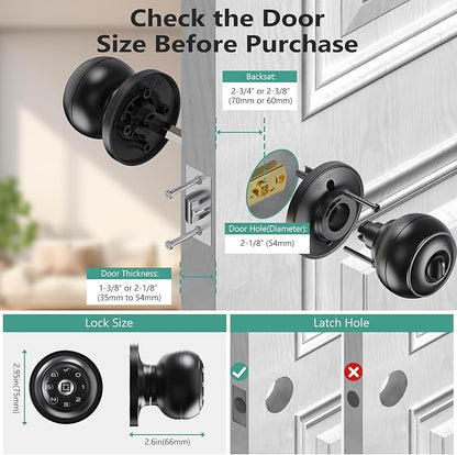 GeekTale Smart Door Lock with Keypad, Electronic Door Lock with Code, Digital Door Knob, Smart Lock with App